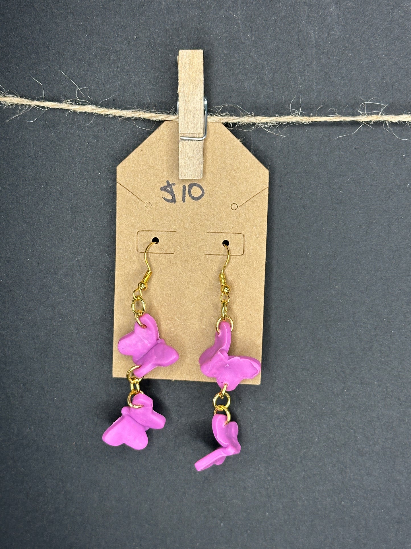 polymer clay butterfly earrings