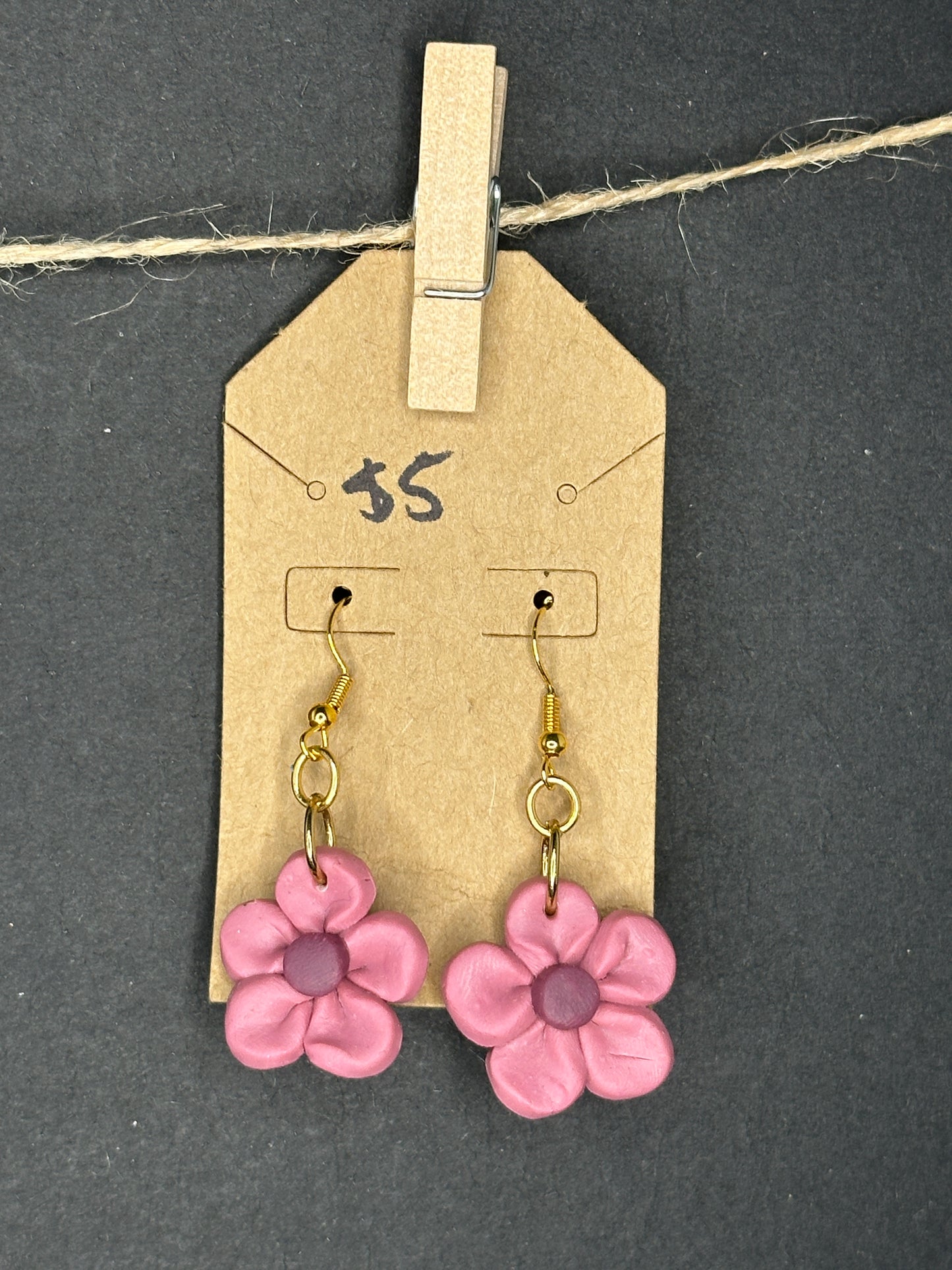polymer clay flowers earrings
