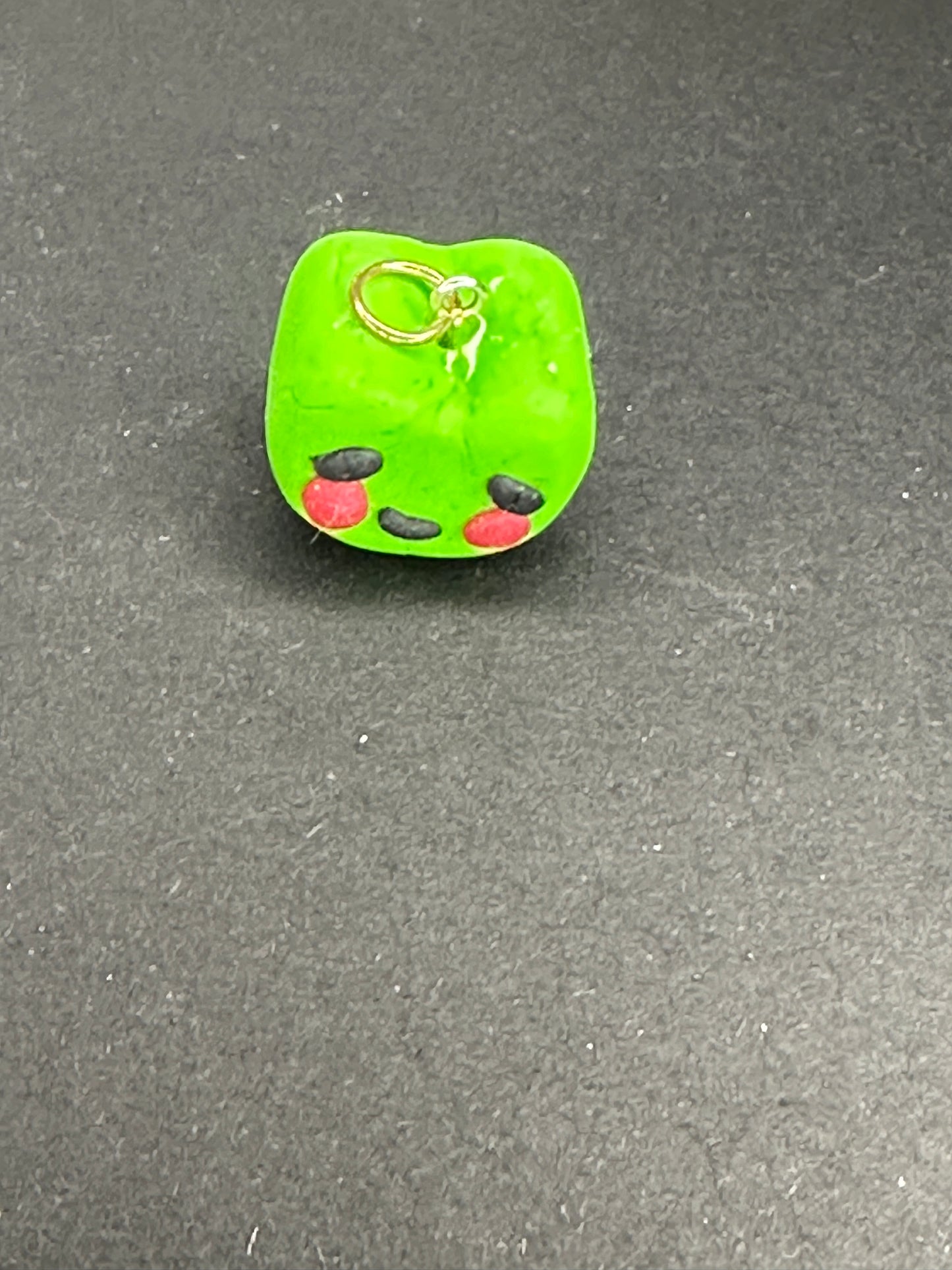 polymer clay frog charm