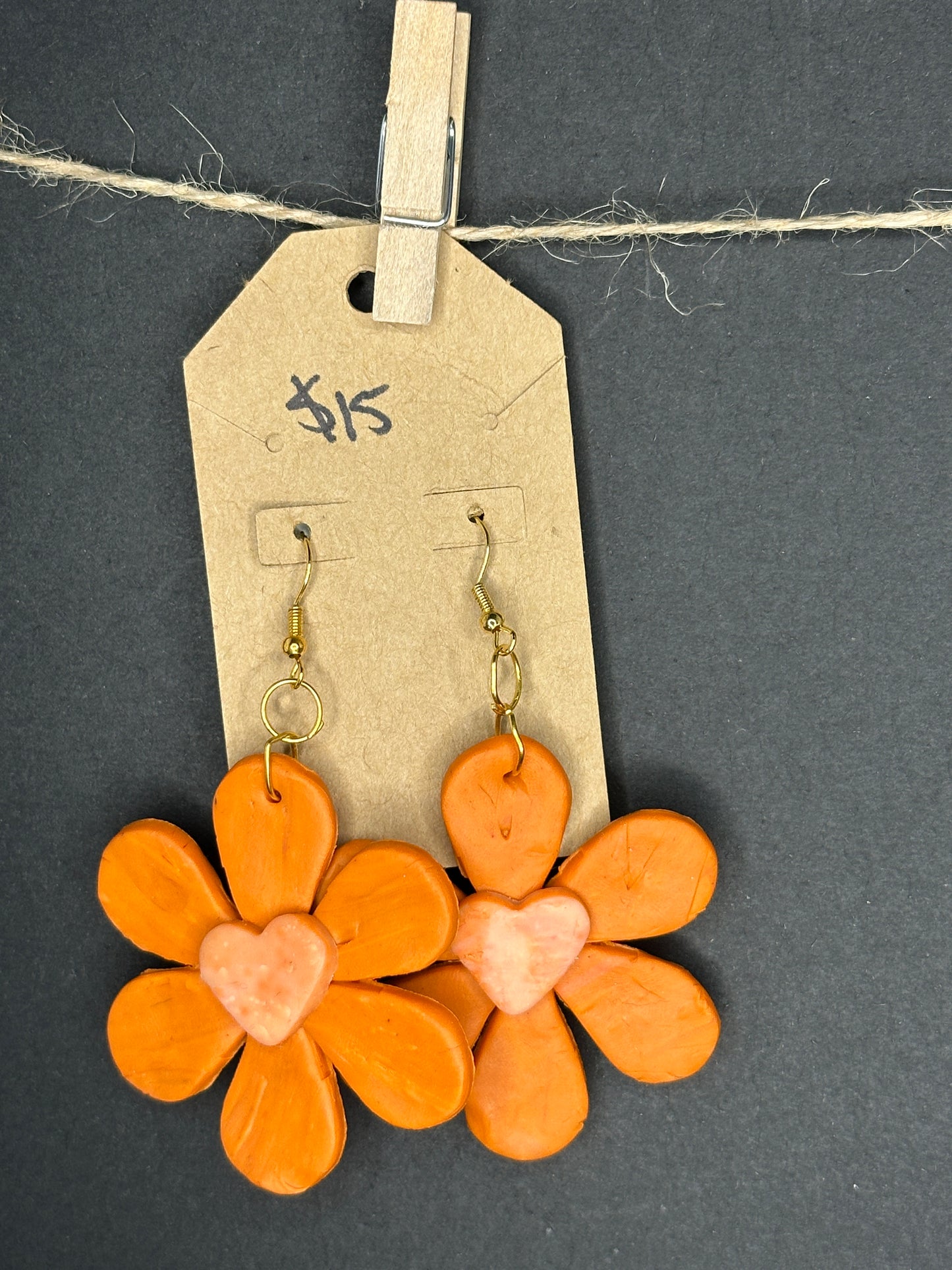 polymer clay flower earrings
