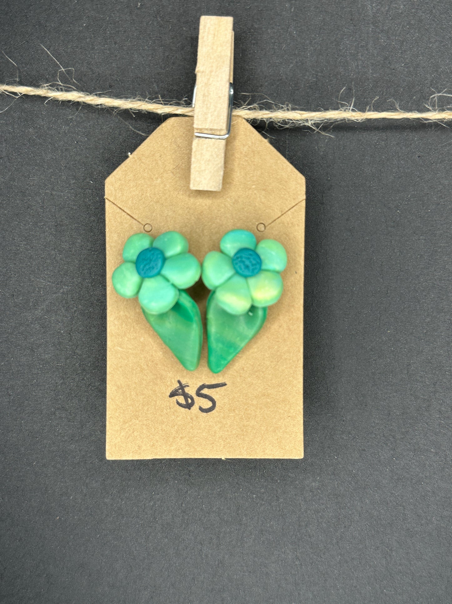 polymer clay flower stud earrings