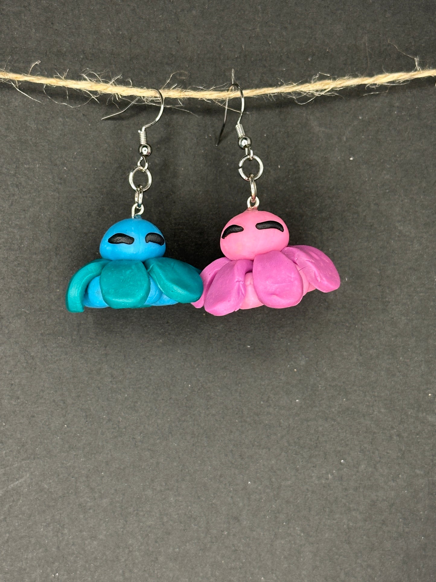 polymer clay flower "mock"topi earrings