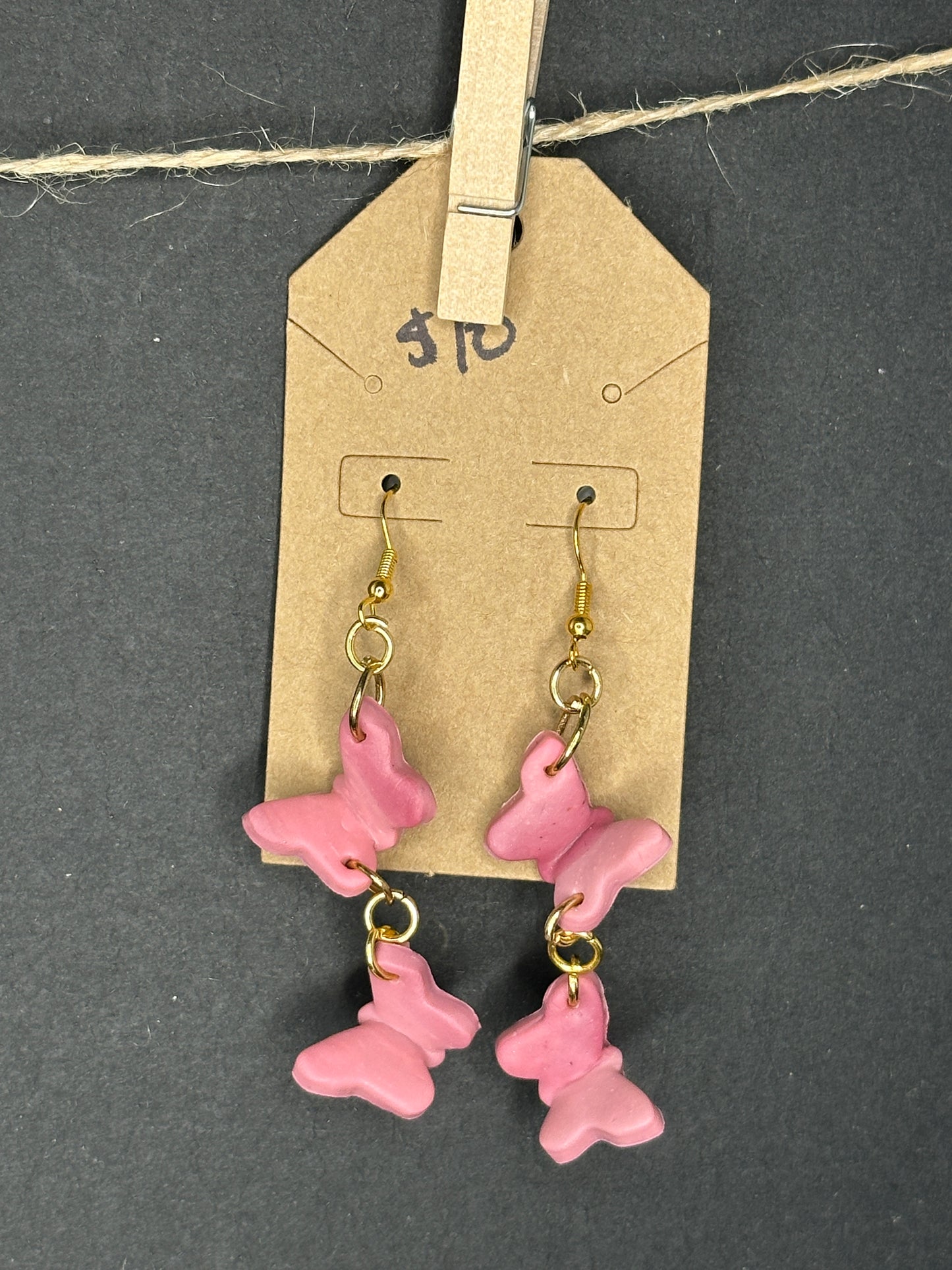 polymer clay butterfly earrings