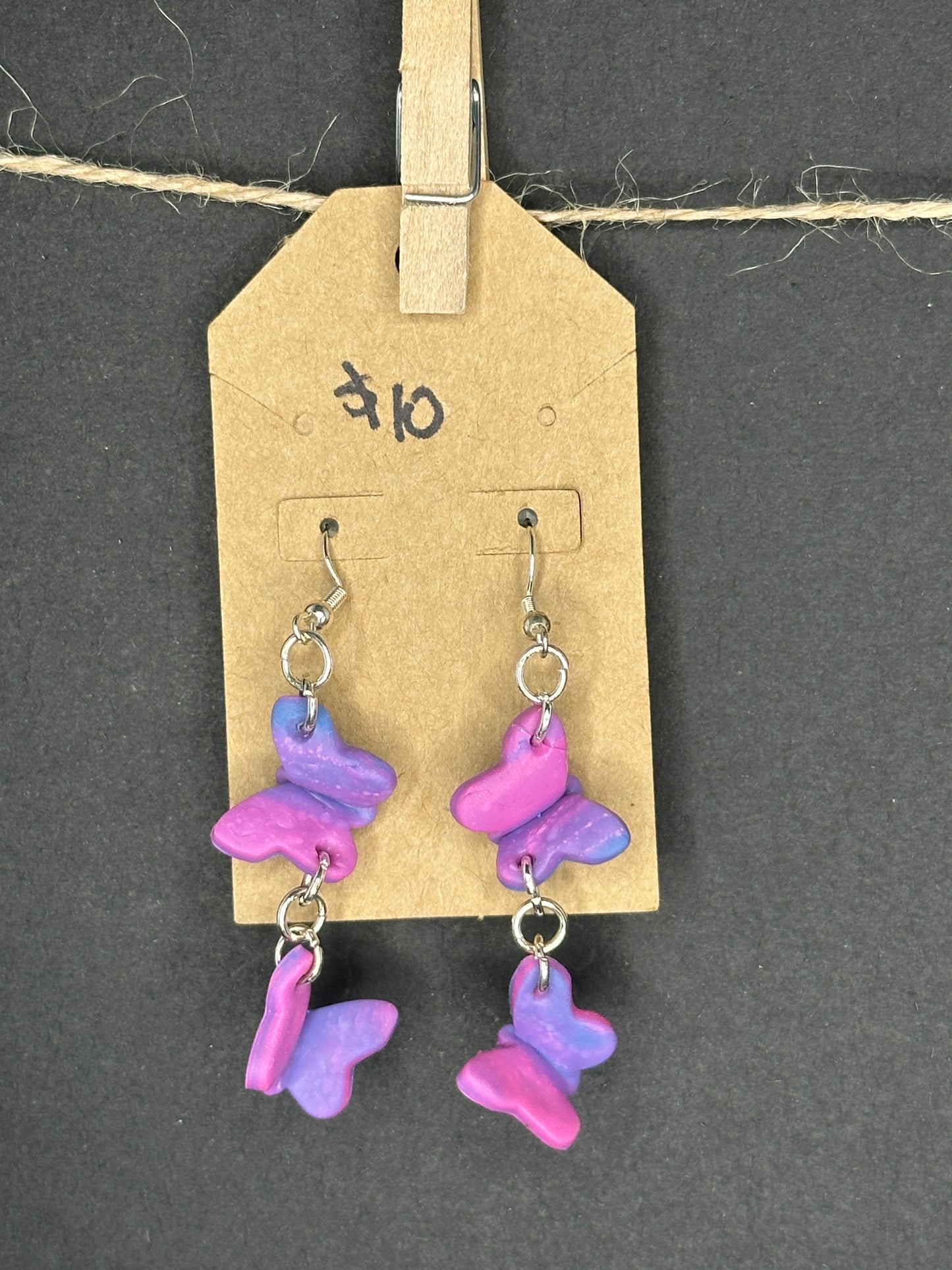 polymer clay butterfly earrings