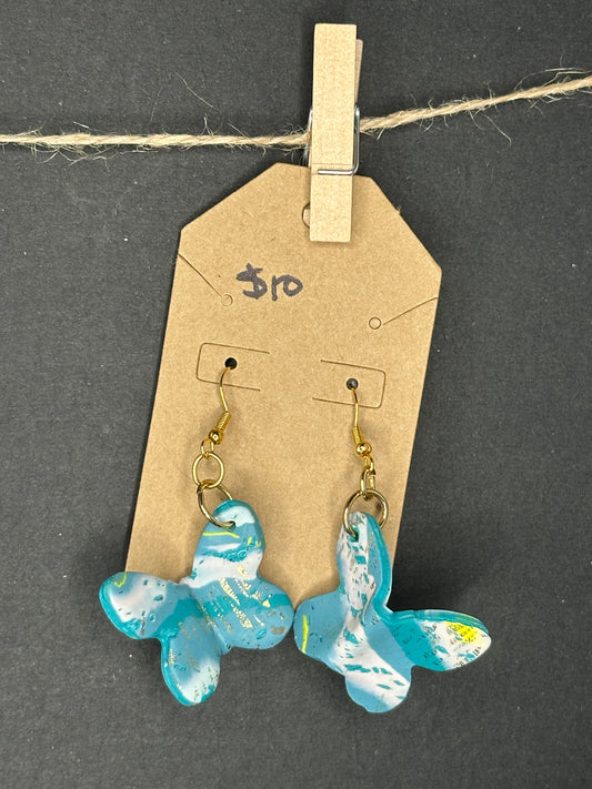 polymer clay butterfly earrings