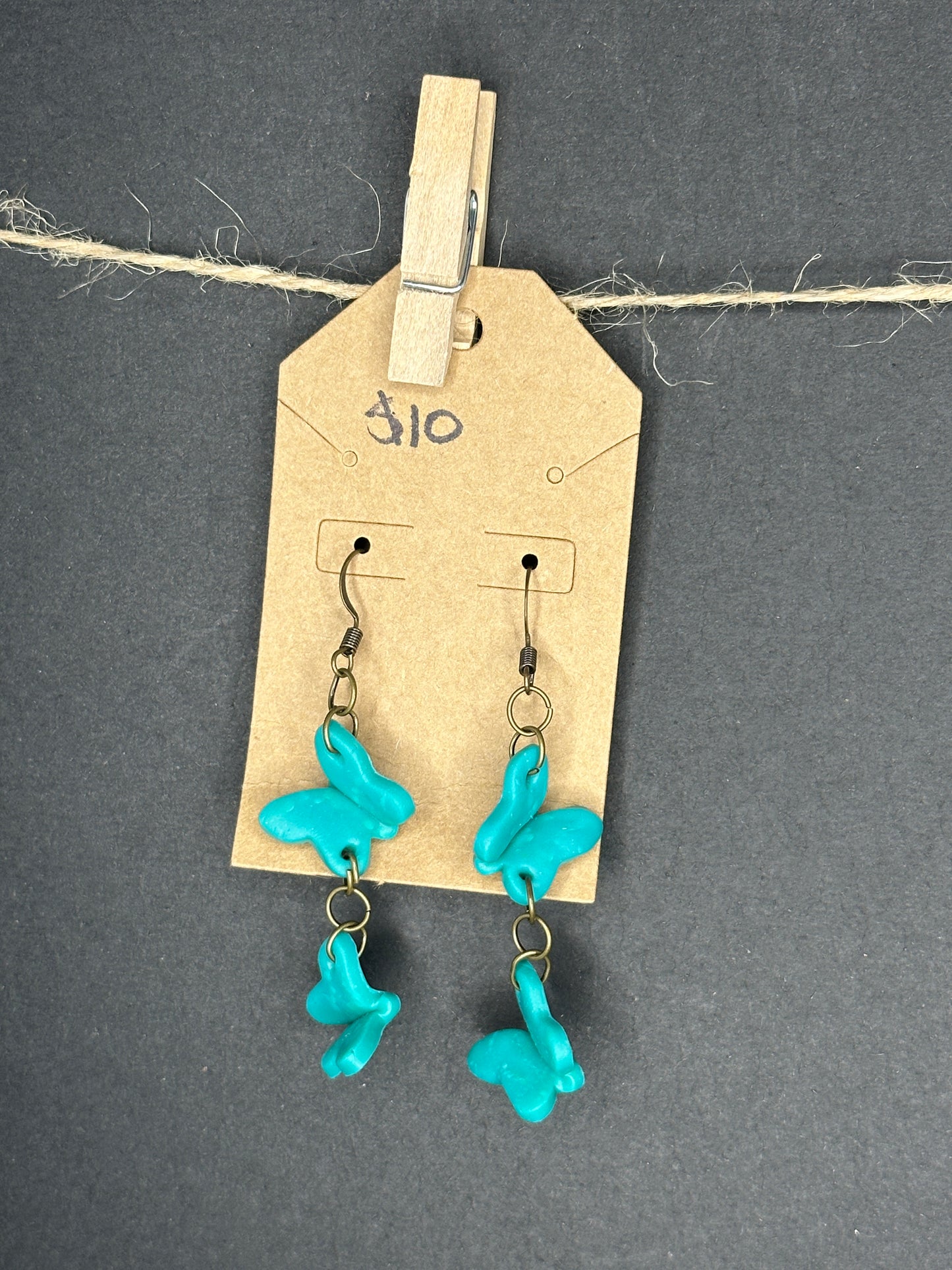 polymer clay butterfly earrings