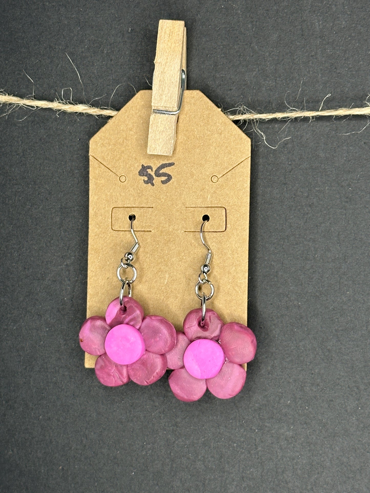 polymer clay flowers earrings