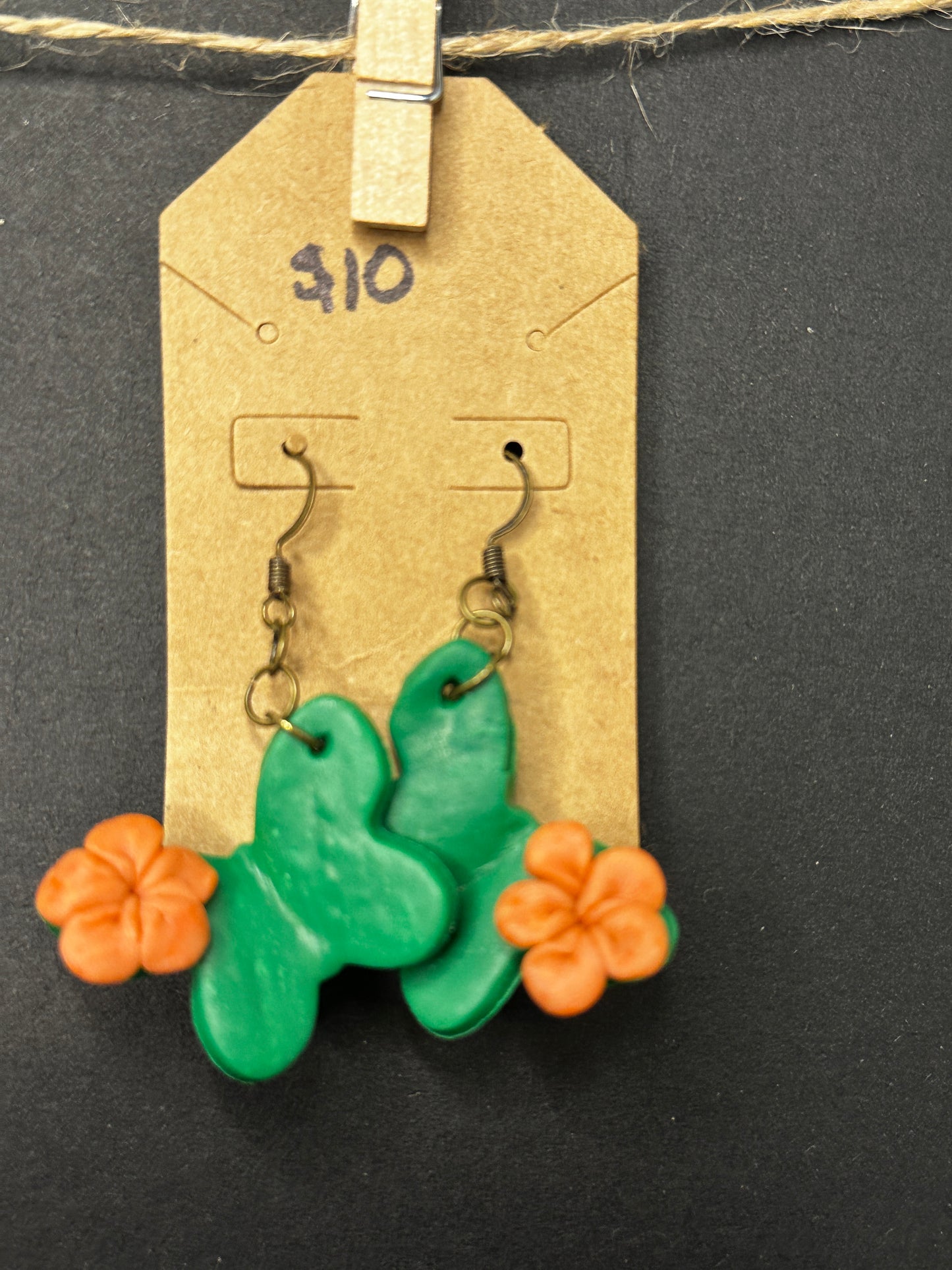 polymer clay heart earrings